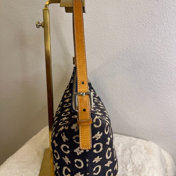 Celine Macadam C Blue Canvas Shoulder Bag - Picture 4 of 16